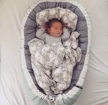 La Bebe™ Babynest Cotton Art.42110 Yellow/Grey