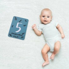 La bebe™ Baby Month Cards Art.44306  Карточки для фотосессии новорожденных малышей по месяцам до года +открытка в подарок
