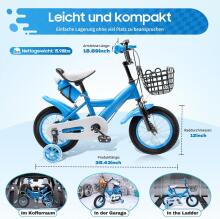 Kids Bike Wheels Collas 12' Blue Art.46663   Laste kaherattaline jalgratas lisaratastega