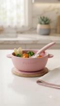 PandaEar Silicone Dinner Set Art.52400 Pink  Набор посуды из силикона
