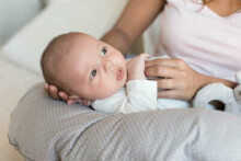 La Bebe™ Rich Cotton Nursing Maternity Pillow Art.55750 Pink Dots 30x104 cm