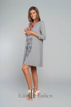 Italian fashion Balsam Art.66171 Grey Ночная рубашка для беременных/кормящих с  рукавом 3/4