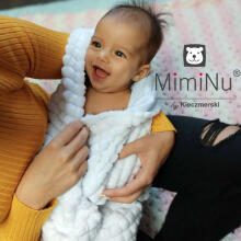 MimiNu Minky Kvadraciki Pink baby blanket
