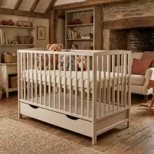 Elf Bed Arco Drawer Art.73282 Taupe Puidust beebivoodi hoiuruumiga (120x60 cm)
