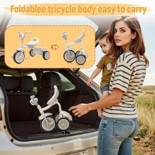 UBRAVOO Baby Tricycle Art.76891  Laste kolmerattaline, kokkupandav väikelapse kolmerattaline pedaalidega