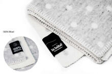 La Bebe™ Cosy Grey Dots Art.77005 Natural Lambswool Baby blanket Dots 140x100cm