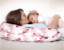 La Bebe™ Rich Maternity Pillow Art.78649 Light grey Cotton Sheeps Nursing Pillow 30x104 cm