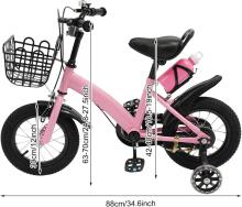 Kids Bike Wheels Collas 12' Pink Art.8059  Laste kaherattaline jalgratas lisaratastega
