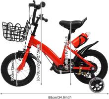 Kids Bike Wheels Collas 12' Red Art.8062   Laste kaherattaline jalgratas lisaratastega
