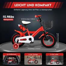Kids Bike Wheels Collas 12' Red  Art.8063 Laste kaherattaline jalgratas lisaratastega