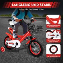 Kids Bike Wheels Collas 12' Red  Art.8063 Laste kaherattaline jalgratas lisaratastega