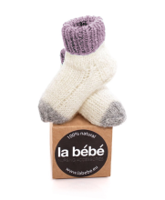 La Bebe™ Lambswool Natural Eco Socks Art. 83992 RoseНатуральные шерстяные носочки для новорожденного