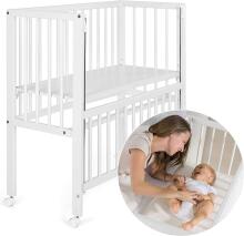 Fillikid Bedside Crib Cocon  Art.533-05  White Laste voodi puidust, häll