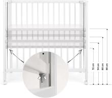 Fillikid Bedside Crib Cocon  Art.533-05  White Laste voodi puidust, häll