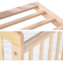 La Bebe™ Kids Wood Cot Tomi 7 Art.92445 Grey Laste puidust võrevoodi 120x60 cm