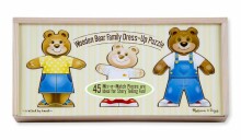Melissa&Doug Puzzles Bear Family  Art.13770 Puidust puzzle kujundamine - kleepige mind üles