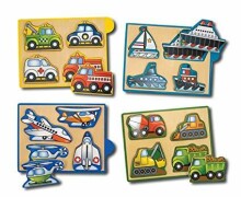Melissa&Doug  Mini Puzzle Vehicles Art.14791 Puidust kujundavad lastele mõeldud mõistatused