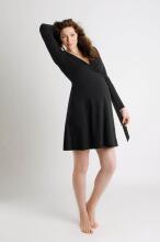 La Bebe™ Nursing Cotton Dress Donna Art.38397 Eclipse Black Maternity/Nursing Dress