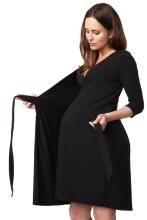 La Bebe™ Nursing Cotton Dress Donna Art.38397 Eclipse Black Maternity/Nursing Dress