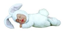 Anne Geddes doll sleeping rabbit white AN 579107
