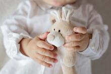 Wooly Organic Bunny Art.00203 Ecological soft toy for kids 17cm Teddy Bear Stick Rattle