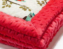 La Millou By Anna Mucha Art. 83438 Infart Blanket Owl Radio Watermelon Augstākās kvalitātes divpusēja sedziņa (65x75 cm) 