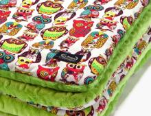 La Millou Art. 83455 Toddler Blanket Wild Owls Green Augstākās kvalitātes divpusēja sedziņa (80x100 cm) 