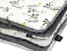 La Millou La Millou By Mommy Draws Art. 83472 Toddler Blanket Funny Bunny Grey Augstākās kvalitātes divpusēja sedziņa (80x100 cm) 