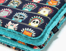 La Millou Art. 83497 Toddler Blanket IIndian Zoo Teal Augstākās kvalitātes divpusēja sedziņa (80x100 cm) 
