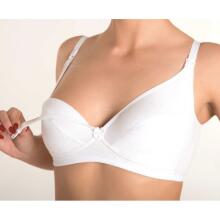 La Bebe™ Lingerie Basic Bio Cotton Art.16058 White (Milk) Maternity - Nursing bra with Drop-Down Cups and Adjustable Straps